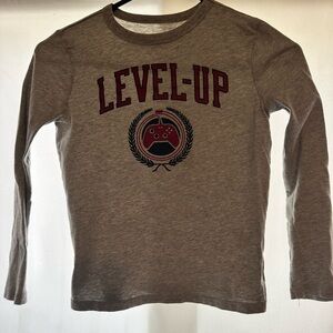 GAP Kids Long Sleeve Gray 'Level-Up' Tee